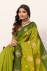 Olive Green Banarasi Silk Saree Gold Zari Motifs Rich Woven Pallu