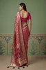 Elegant Red Heavy Embroidered Banarasi Silk Saree