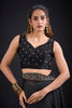 Black Silk Saree Antique Silver Zari Border Party Wear Saree