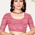 Rani Pink and Beige Banarasi Silk Saree with Rich Zari Woven Design