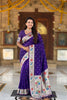 Purple Paithani Silk Saree Multicolor Peacock Floral Woven Border