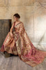 Royal Beige Banarasi Silk Saree with Pink Zari Border Floral Weaving Saree