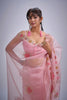 Pink Organza Saree with Floral Embroidery Border Designer Saree