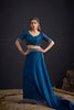 Teal Blue Silk Saree Designer Embroidered Border Party Wear Saree