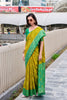 Elegant Yellow Green Banarasi Silk Saree and Designer Border