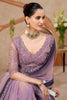 Lavender Designer Saree with Embroidered Border Matching Blouse
