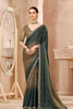 Dark Green Silk Saree with Golden Ombre Finish Heavy Embroidered Border