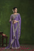 Designer Lavender Silk Saree Embroidered Border Blouse
