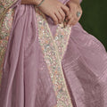 Onion Embroidered Silk Saree with Designer Blouse