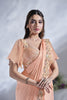 Peach Embroidered Georgette Saree Handwork Designer Blouse