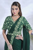 Designer Green Georgette Saree with Heavy Blouse Party Wear