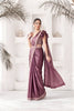 Premium Mauve Satin Silk Saree Khatli Work for Party Wear