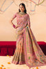 Designer Blush Pink Silk Saree with Floral Zari Border Print Pallu