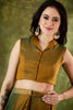 Mustard Yellow Olive Green Dual Tone Saree Designer Party Wear Saree
