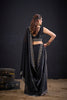 Black Silk Saree Antique Silver Zari Border Party Wear Saree