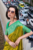 Elegant Yellow Green Banarasi Silk Saree and Designer Border