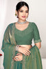 Olive Green Silk Saree with Rich Golden Zari Border Designer Saree