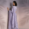 Lavender Silk Saree with Embroidered Border Designer Blouse