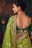 Olive Green Silk Saree with Designer Green Blouse