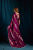 Wine Purple Satin Silk Saree with Metallic Zari Designer Party Wear