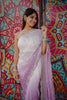 Lavender White Ombre Saree Sequin Designer Border Party Wear Saree