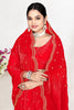 Red Silk Saree with Zari Embroidered Border Buti Design Blouse