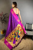 Royal Purple Soft Silk Saree with Pink Border and Designer Pallu