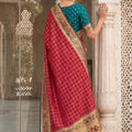 Rani Pink Paithani Silk Saree Rich Zari Floral Border Peacock Pallu
