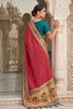 Rani Pink Paithani Silk Saree Rich Zari Floral Border Peacock Pallu