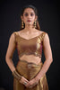 Bronze Gold Tissue Silk Saree with Zari Polka Butti Work