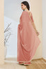 Dusty Rose Designer Saree Pearl Lace Border Ready To Wear