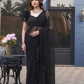 Elegant Black Sequin Designer Blouse Party Wear Saree