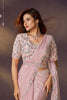 Pink Designer Georgette Saree with Mirror Work Blouse