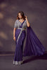 Designer Purple Silk Saree with Heavy Stone Work Blouse 