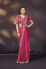  Rani Pink Designer Saree with Embroidered Blouse 
