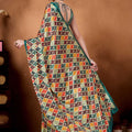 Multi Color Printed Saree with Contrast Border Designer Saree