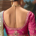 Multicolor Ombre Embroidered Silk Saree Festive Wear