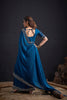 Teal Blue Silk Saree Designer Embroidered Border Party Wear Saree