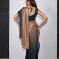 Elegant Black Copper Dual Tone Saree with Designer Border