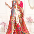 White Multicolor Printed Saree with Paisley Design Saree