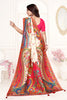 White Multicolor Printed Saree with Paisley Design Saree