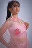 Pink Organza Saree with Floral Embroidery Border Designer Saree
