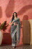 Grey Embroidered Georgette Saree with Designer Border Party Wear Saree