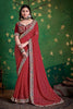 Red Bandhani Saree and Designer Blouse Festive Wear