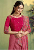 Dusty Pink Silk Saree with Multicolor Embroidered Border Designer Blouse