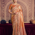 Orange Banarasi Silk Saree with Heavy Designer Blouse