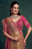Rose Gold Silk Saree with Pink Embroidered Border Designer Blouse