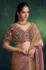 Rose Silk Saree with Heavy Gold Embroidered Border Maroon Blouse