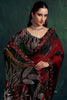Maroon Black Designer Saree Sequin Embroidery Border Printed Pallu