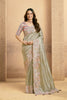Pastel Green Designer Silk Saree with Heavy Embroidered Border 